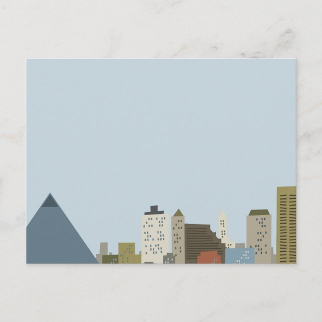 Tecknad Memphis Vykort (Framsida)