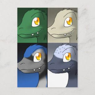 Tecknad Mikroaptorer Dinosaurs Bokmärken 1 Vykort