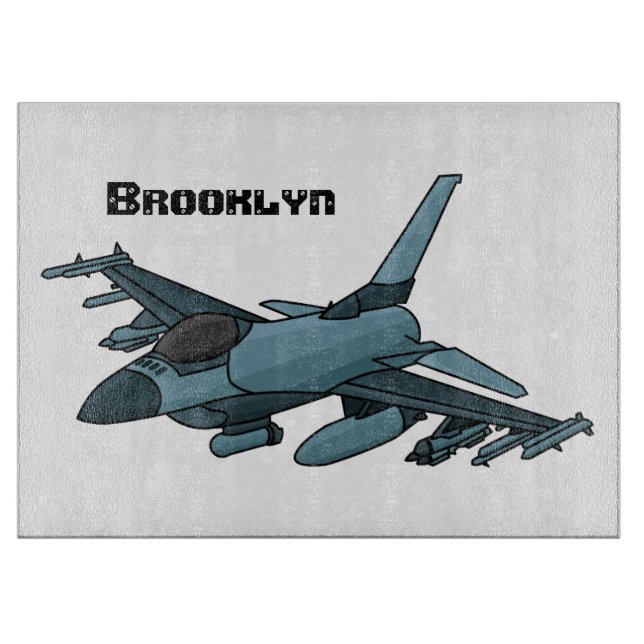 Tecknad militär jaktplansflygplan (Framsidan)