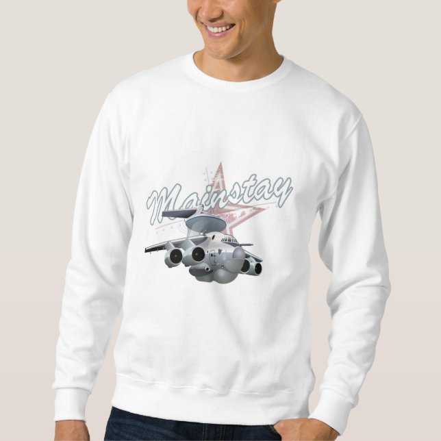Tecknad militären flygplan lång ärmad tröja (Framsida)