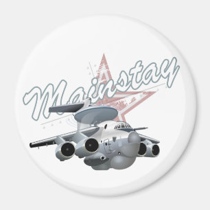 Tecknad militären flygplan magnet
