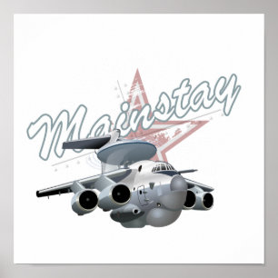 Tecknad militären flygplan poster