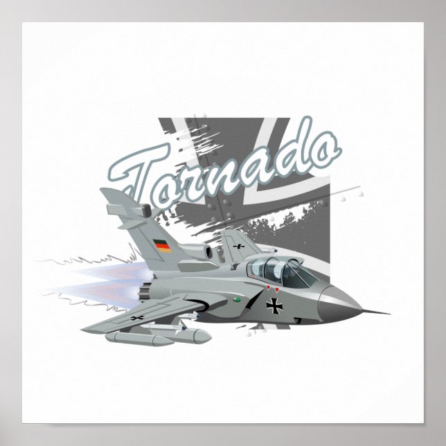 Tecknad militärkupp flygplan poster (Framsidan)
