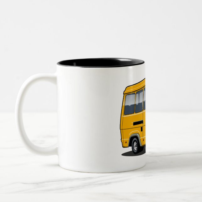 Tecknad mini buss Två-Tonad mugg (Vänster)