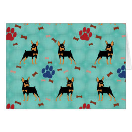 Tecknad Miniature Pinscher Hälsningskort