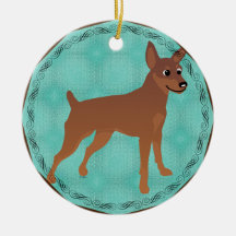 Tecknad Miniature Pinscher Red Cropping Docked