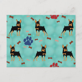 Tecknad Miniature Pinscher Vykort