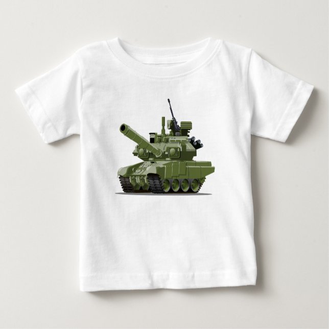 Tecknad modern bepansrad stridsvagn t shirt (Framsida)