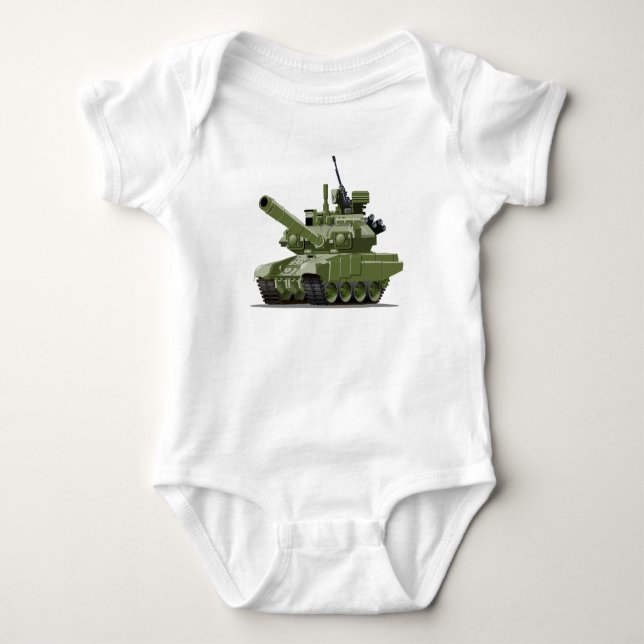 Tecknad modern bepansrad stridsvagn t shirt (Framsida)
