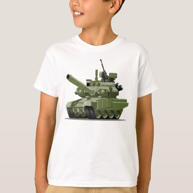 Tecknad modern pansar tank t shirt (Framsida)