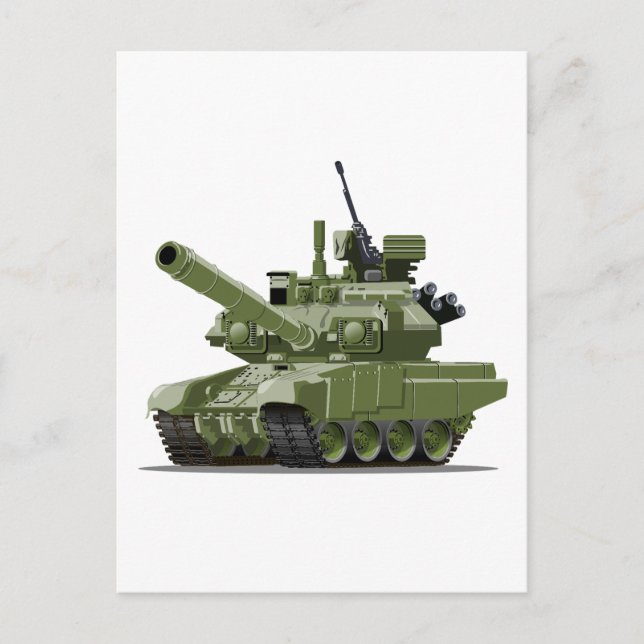 Tecknad modern pansar tank vykort (Framsida)
