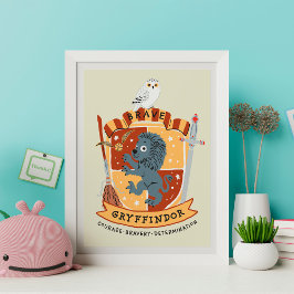 Tecknad modig Gryffindor-vapen Poster