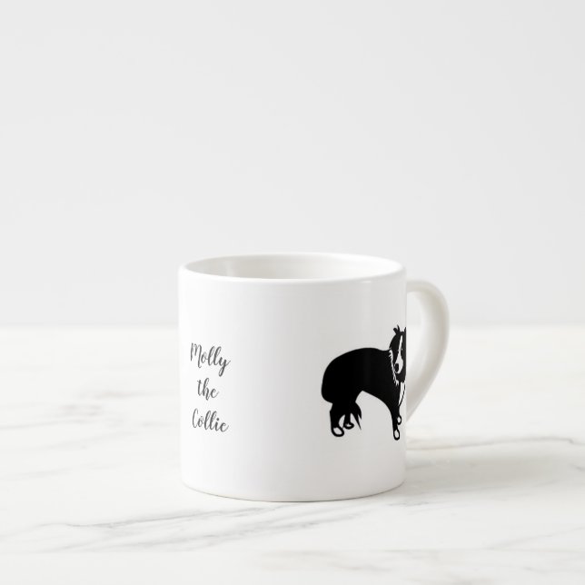 Tecknad Molly the Collie Coffee Mugg Espressomugg (Framsida höger)
