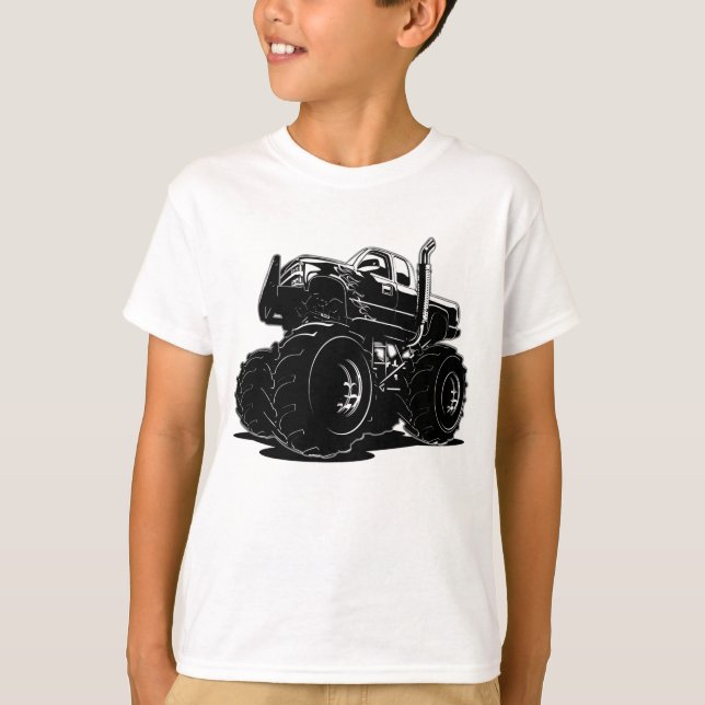 Tecknad monater lastbil t shirt (Framsida)
