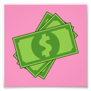 Tecknad Money Dollar Bills Fototryck