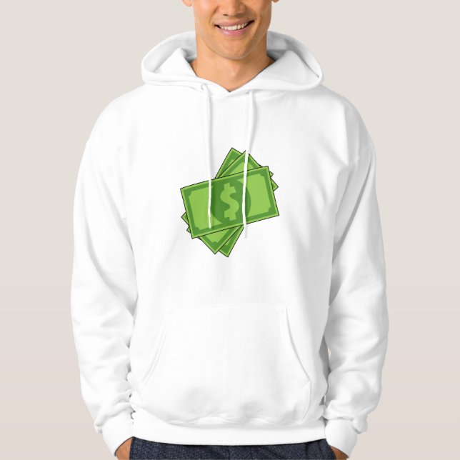 Tecknad Money Dollar Bills Hoodie (Framsida)