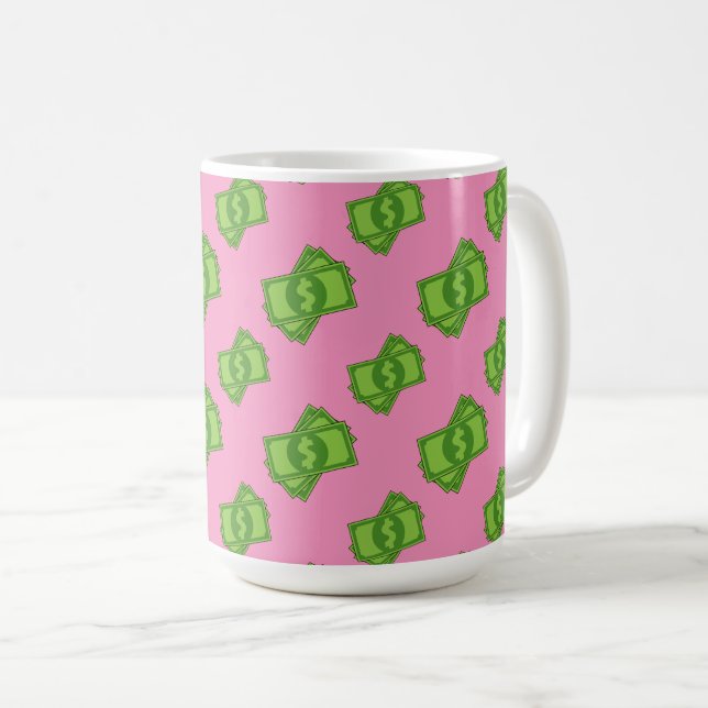 Tecknad Money Dollar Bills Kaffemugg (Framsida höger)
