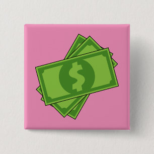 Tecknad Money Dollar Bills Knapp
