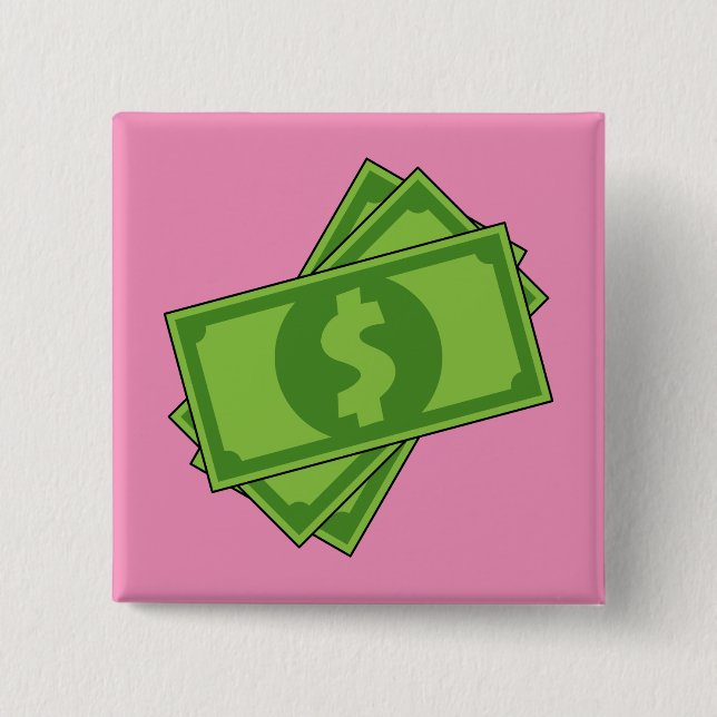 Tecknad Money Dollar Bills Knapp (Framsida)