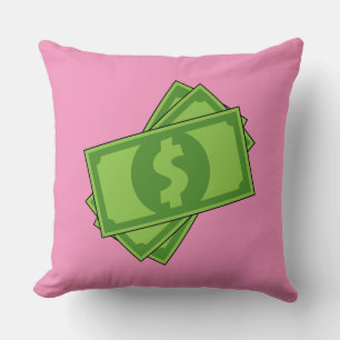 Tecknad Money Dollar Bills Kudde