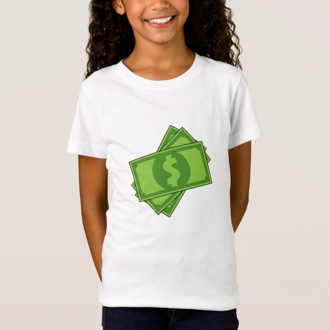 Tecknad Money Dollar Bills T Shirt (Framsida)