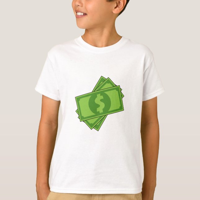 Tecknad Money Dollar Bills T Shirt (Framsida)