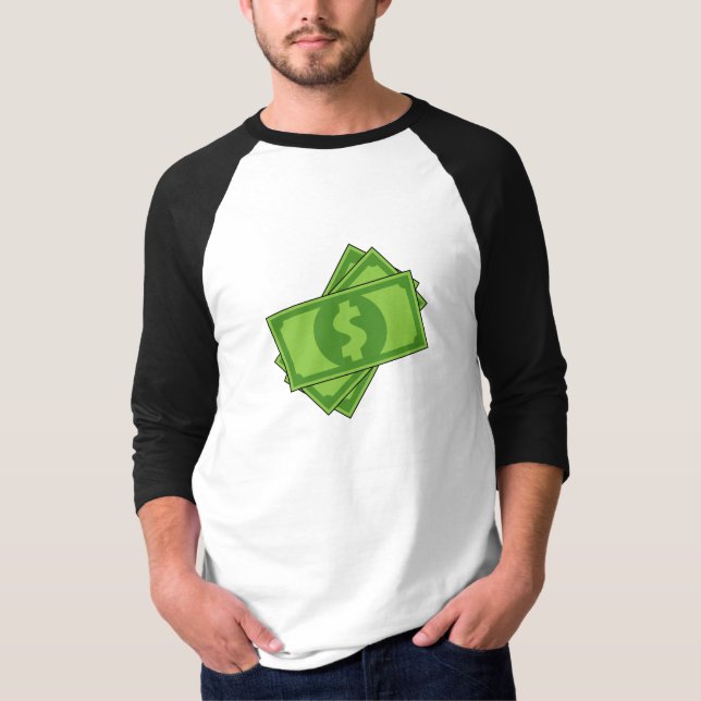 Tecknad Money Dollar Bills T Shirt (Framsida)