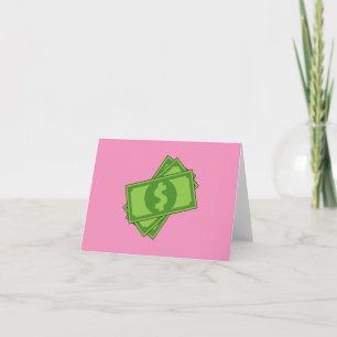 Tecknad Money Dollar Bills Tack Kort