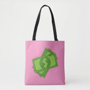 Tecknad Money Dollar Bills Tygkasse