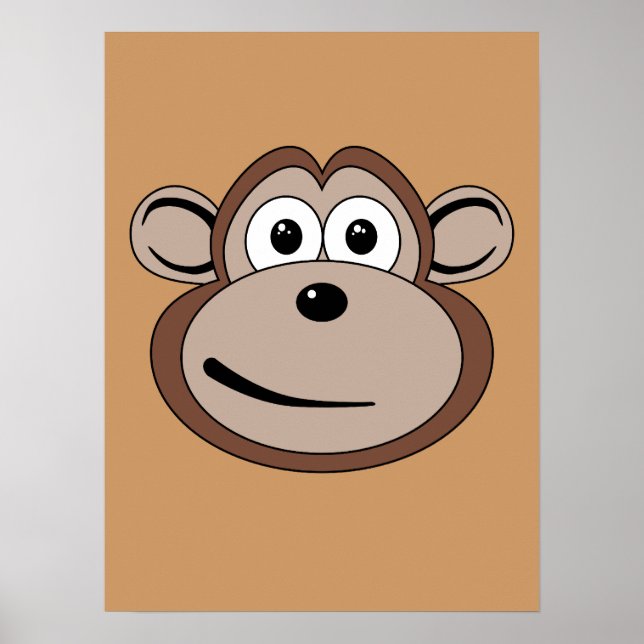 Tecknad Monkey Ansikte Poster (Framsidan)