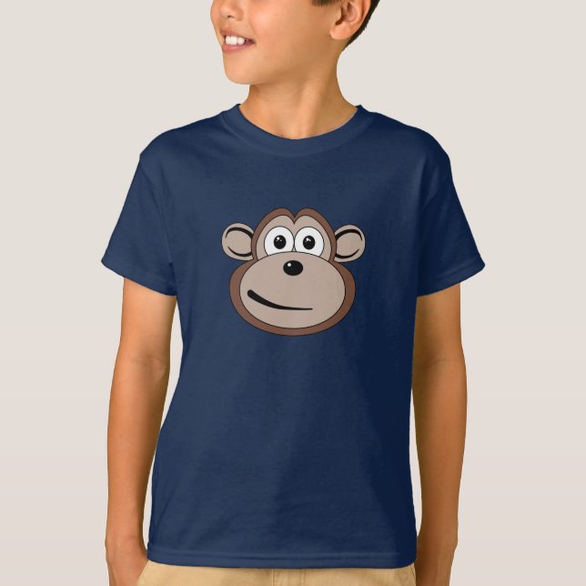 Tecknad Monkey Ansikte T-shirt (Framsida)