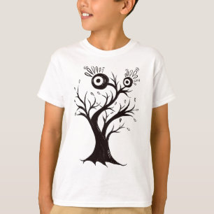 Tecknad Monster Bläck Art Konstig T Shirt