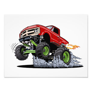 Tecknad monster lastbil fototryck