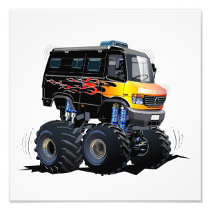 Tecknad monster lastbil fototryck
