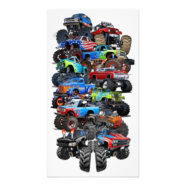 Tecknad monster lastbil fototryck (Framsidan)