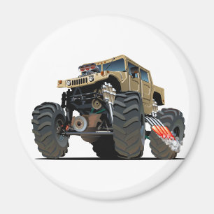 Tecknad monster lastbil magnet