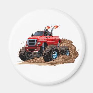 Tecknad monster lastbil magnet