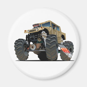 Tecknad monster lastbil magnet