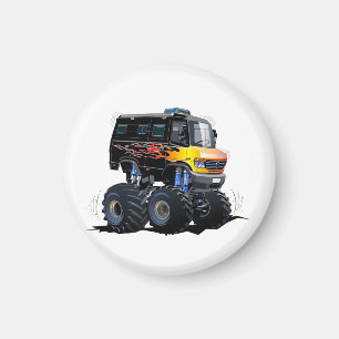Tecknad monster lastbil magnet