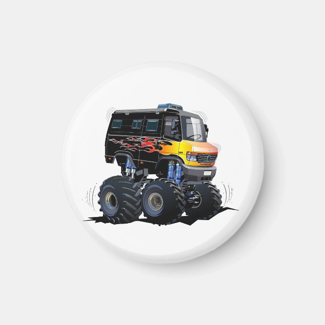 Tecknad monster lastbil magnet (Framsidan)