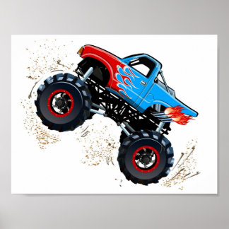Tecknad Monster Lastbil Poster