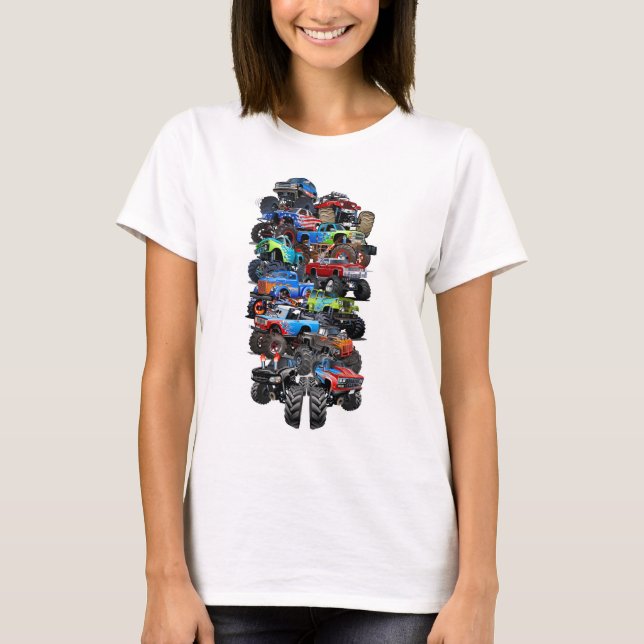 Tecknad monster lastbil t shirt (Framsida)
