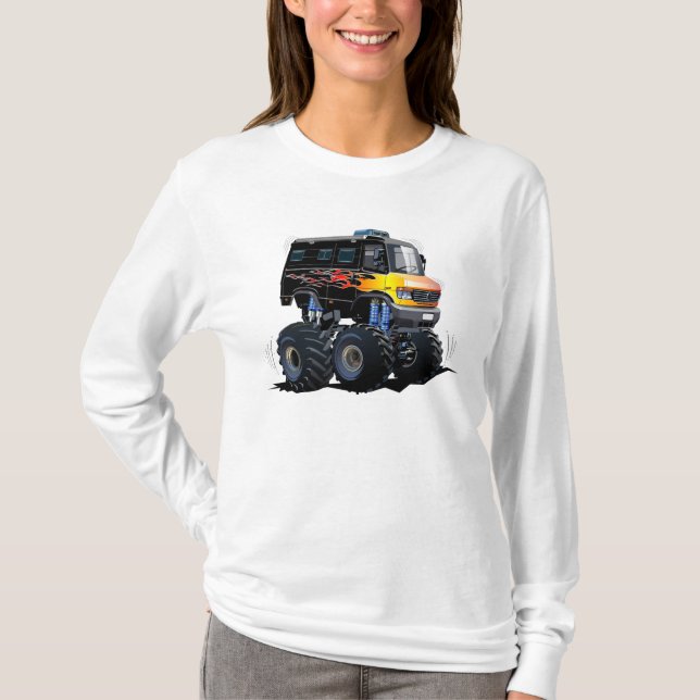 Tecknad monster lastbil t shirt (Framsida)
