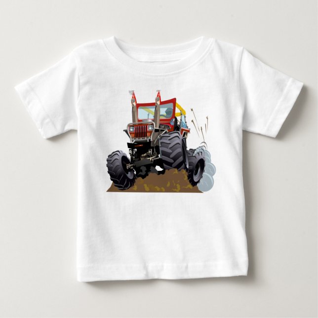Tecknad monster lastbil t shirt (Framsida)