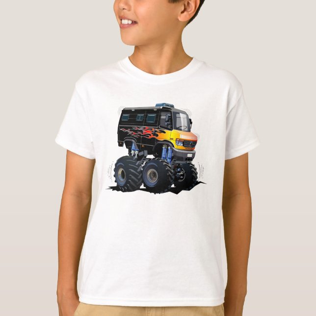 Tecknad monster lastbil t shirt (Framsida)