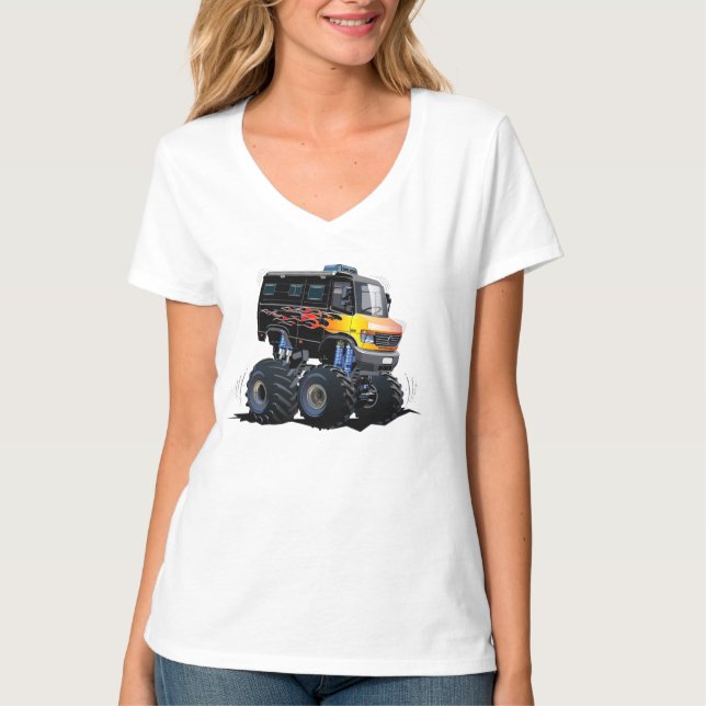 Tecknad monster lastbil t shirt (Framsida)