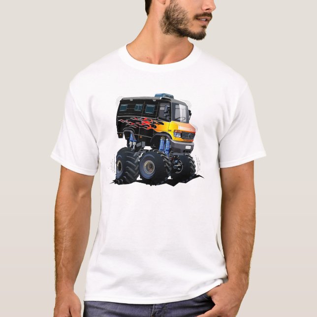 Tecknad monster lastbil t shirt (Framsida)
