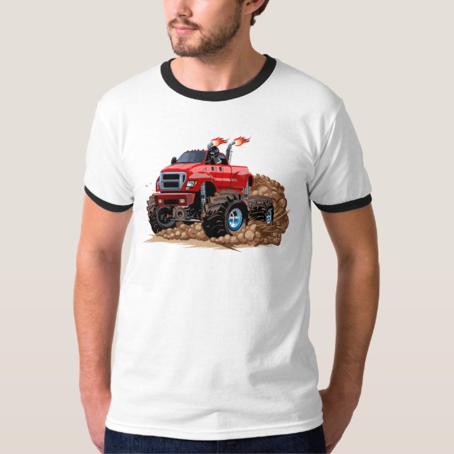 Tecknad monster lastbil t shirt (Framsida)