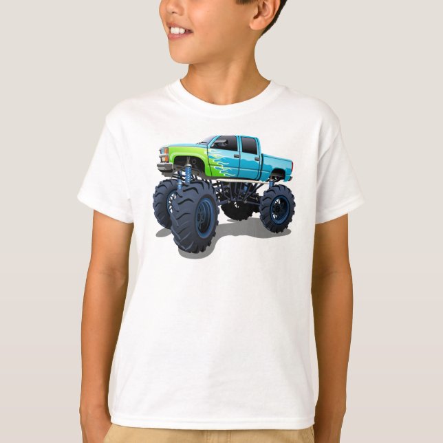 Tecknad monster lastbil t shirt (Framsida)