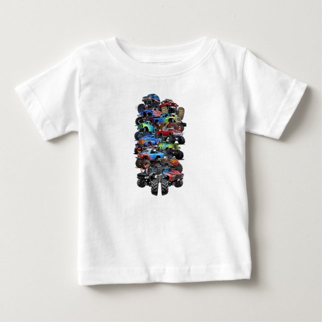 Tecknad monster lastbil t shirt (Framsida)